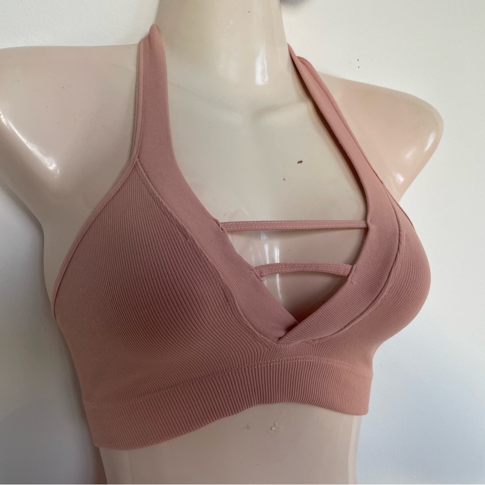 FP Movement by Free People Rose Pink halter yoga  sports dance bra